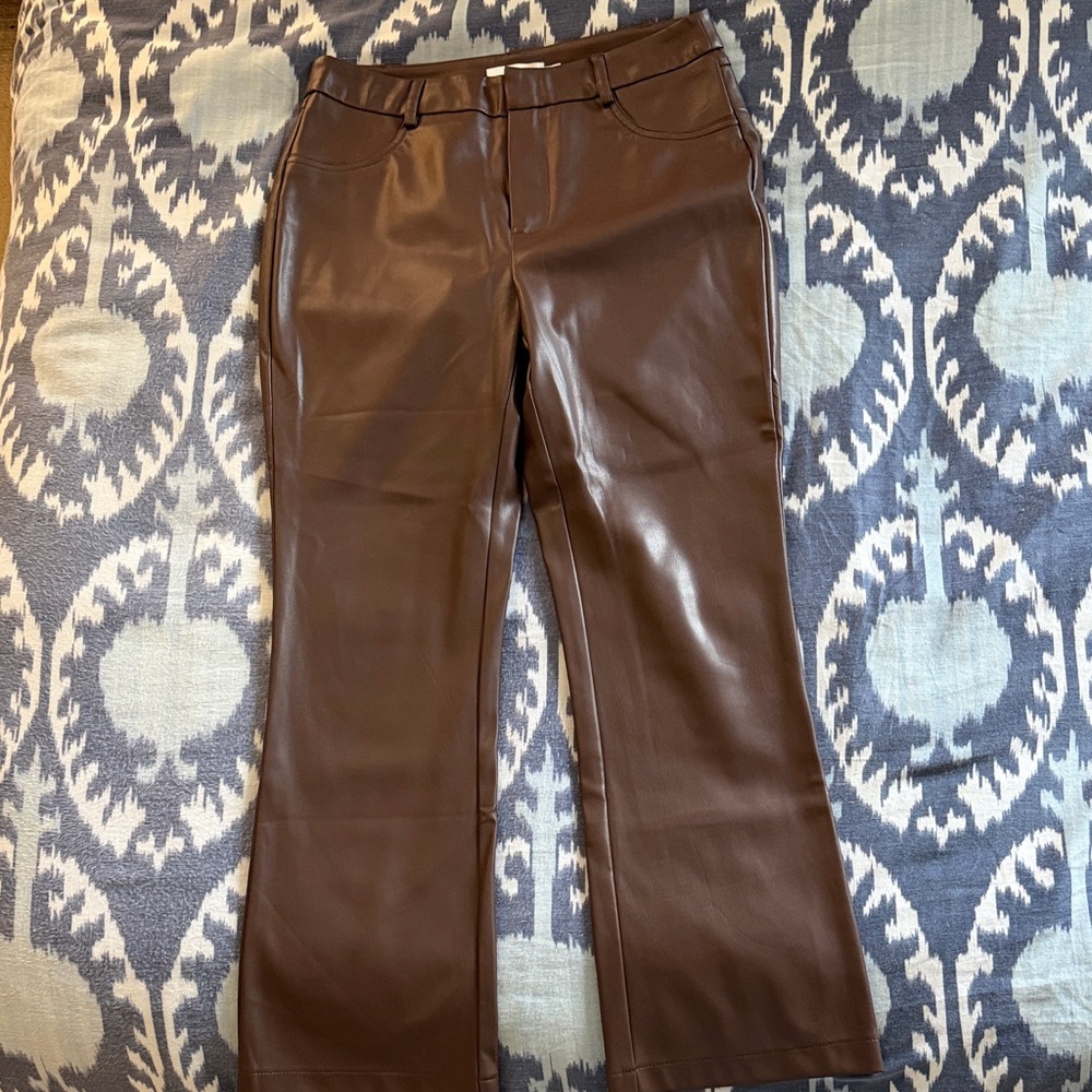 Greylin Chocolate Brown Soft leather like pant